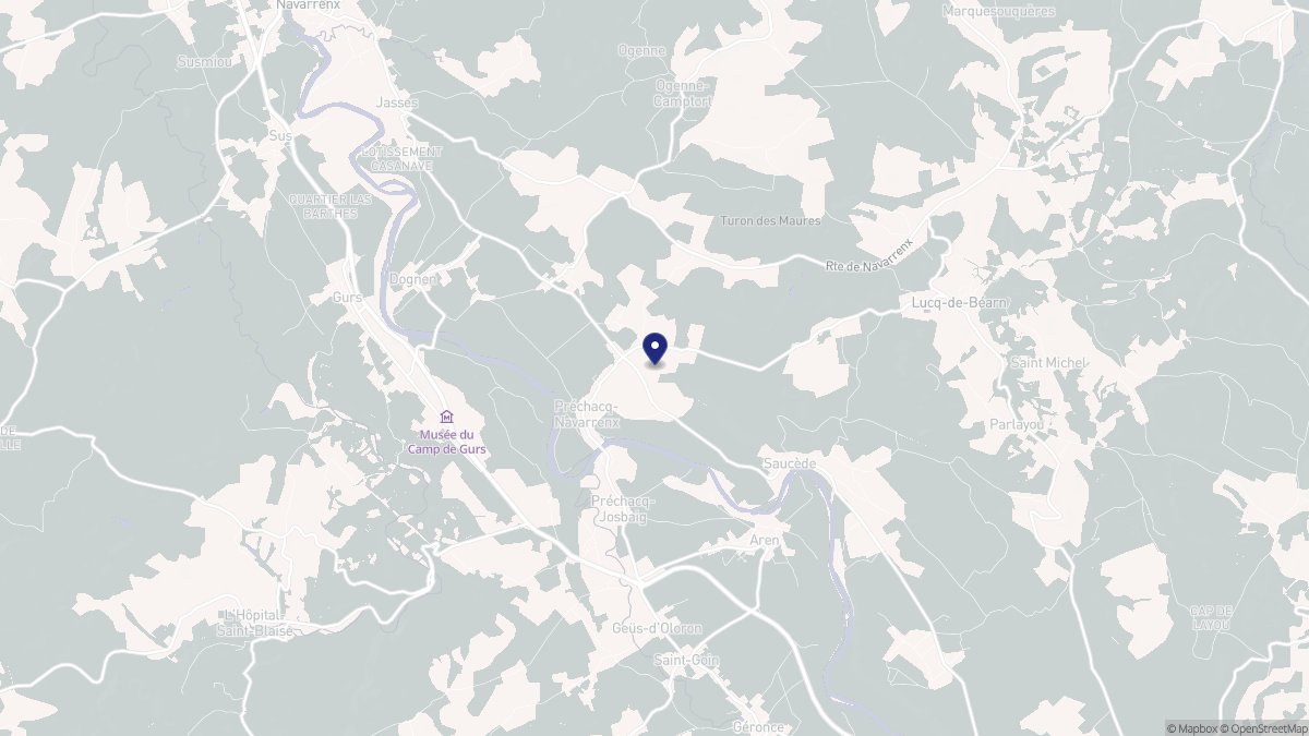 Aperçu cartographique de Préchacq-Navarrenx, centré sur la commune