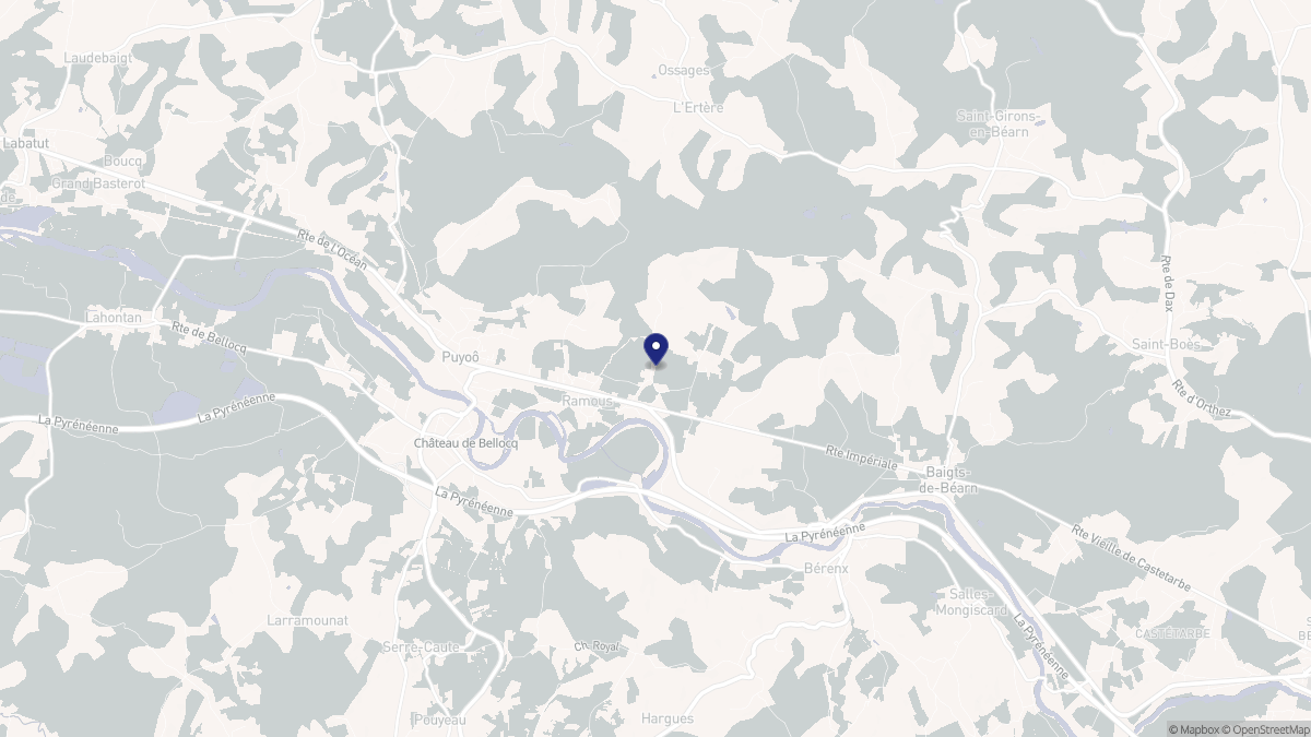 Aperçu cartographique de Ramous, centré sur la commune