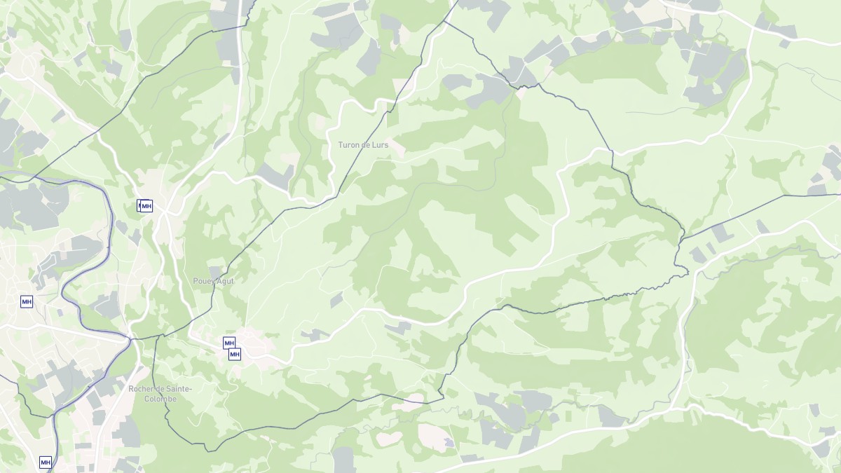 Aperçu cartographique de Sainte-Colome, centré sur la commune