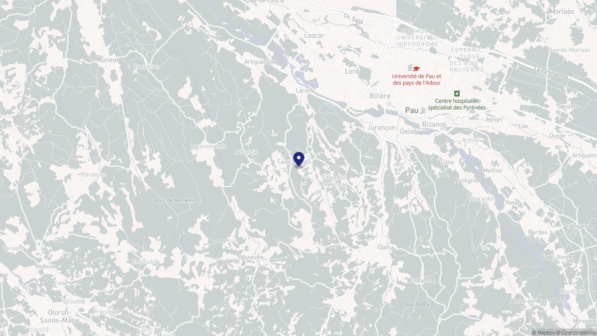 Aperçu cartographique de Saint-Faust, centré sur la commune