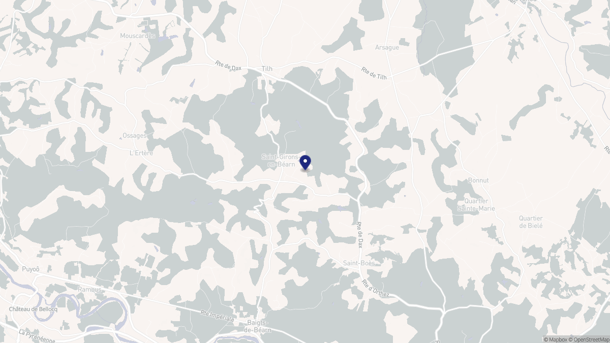 Aperçu cartographique de Saint-Girons-en-Béarn, centré sur la commune