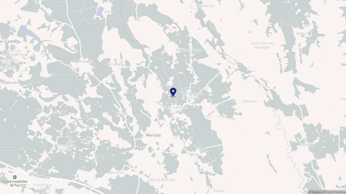 Aperçu cartographique de Saint-Jammes, centré sur la commune
