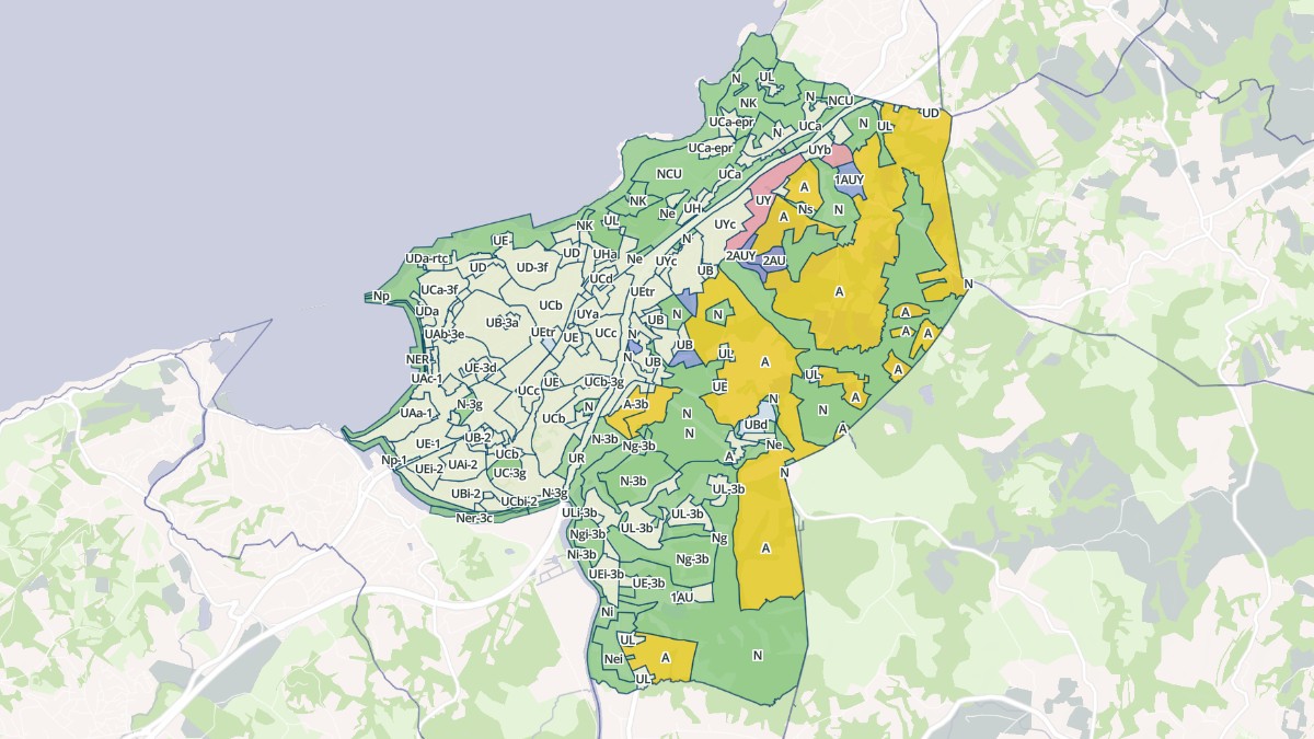 Aperçu cartographique de Saint-Jean-de-Luz, centré sur la commune
