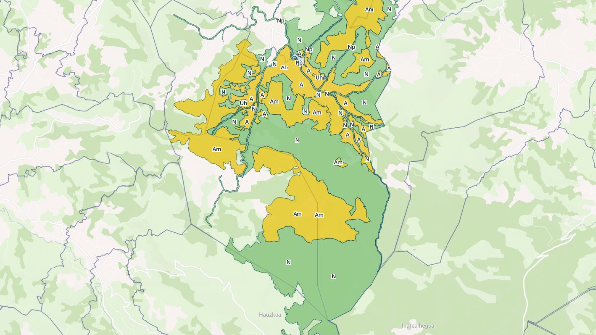 Aperçu cartographique de Saint-Just-Ibarre, centré sur la commune
