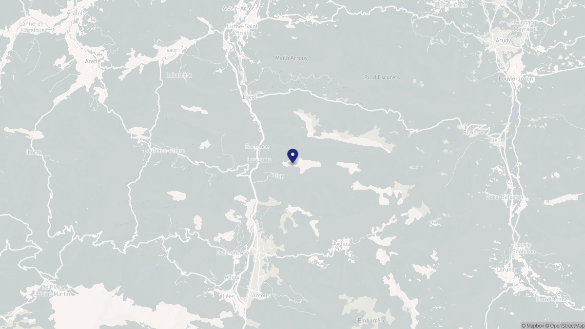 Aperçu cartographique de Sarrance, centré sur la commune