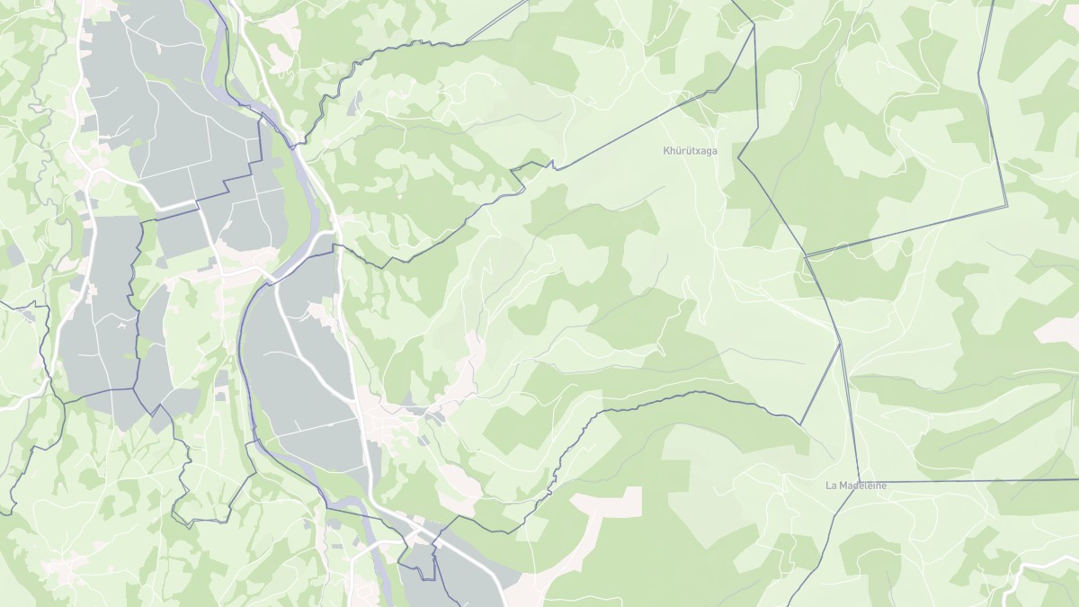 Aperçu cartographique de Sauguis-Saint-Étienne, centré sur la commune