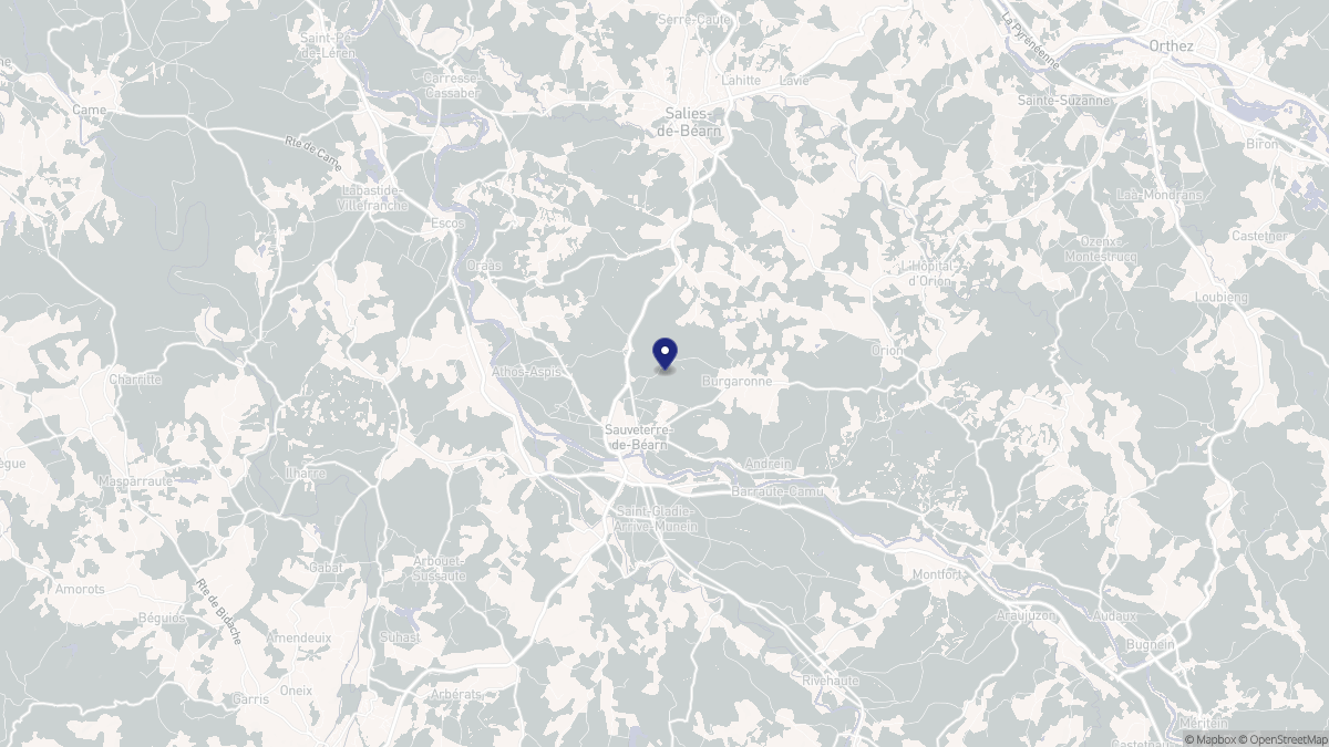 Aperçu cartographique de Sauveterre-de-Béarn, centré sur la commune