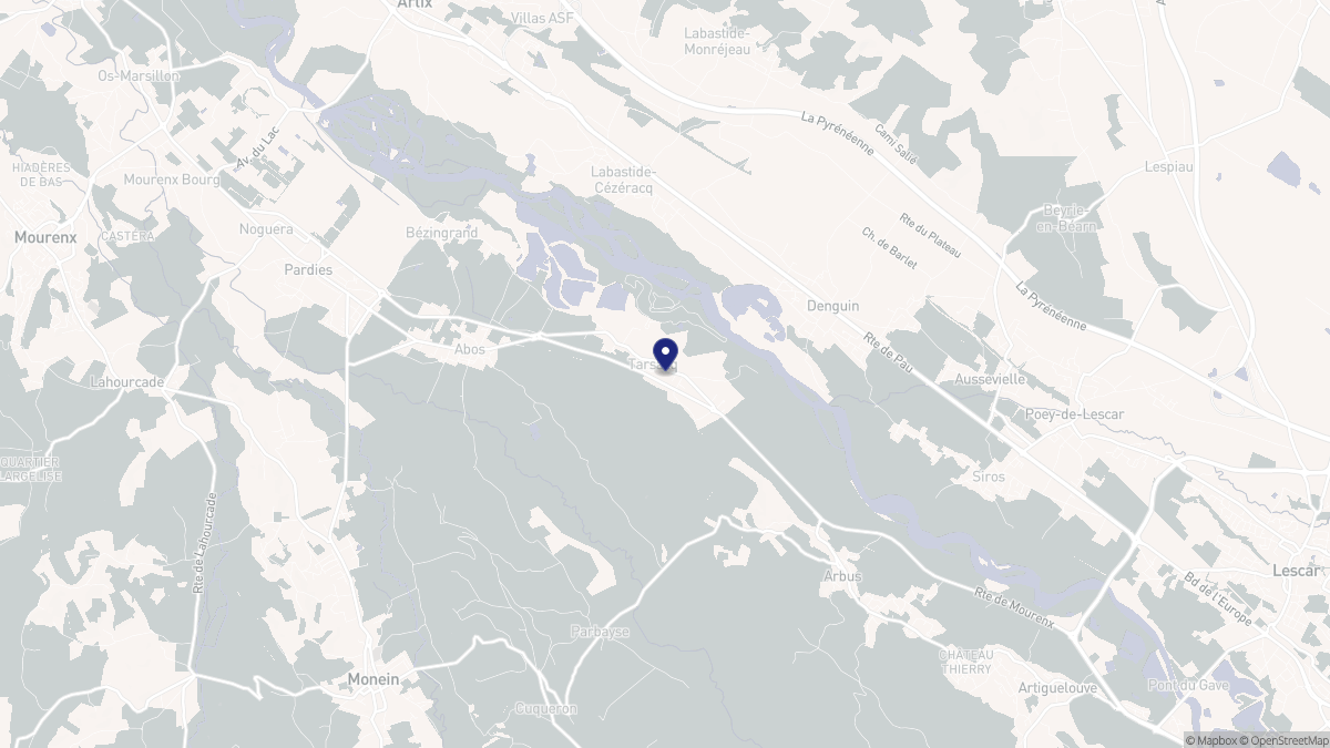 Aperçu cartographique de Tarsacq, centré sur la commune