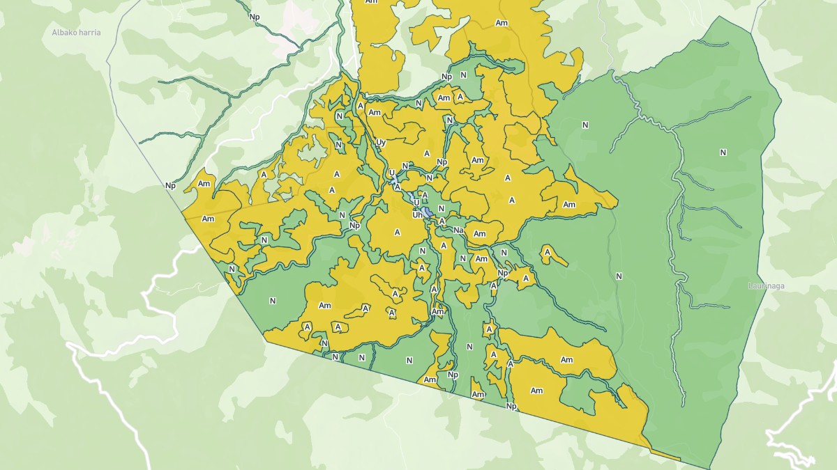 Aperçu cartographique de Urepel, centré sur la commune
