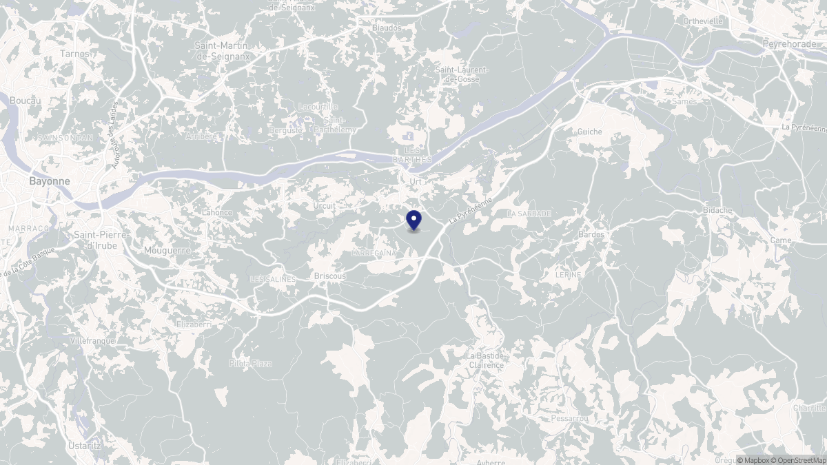 Aperçu cartographique de Urt, centré sur la commune