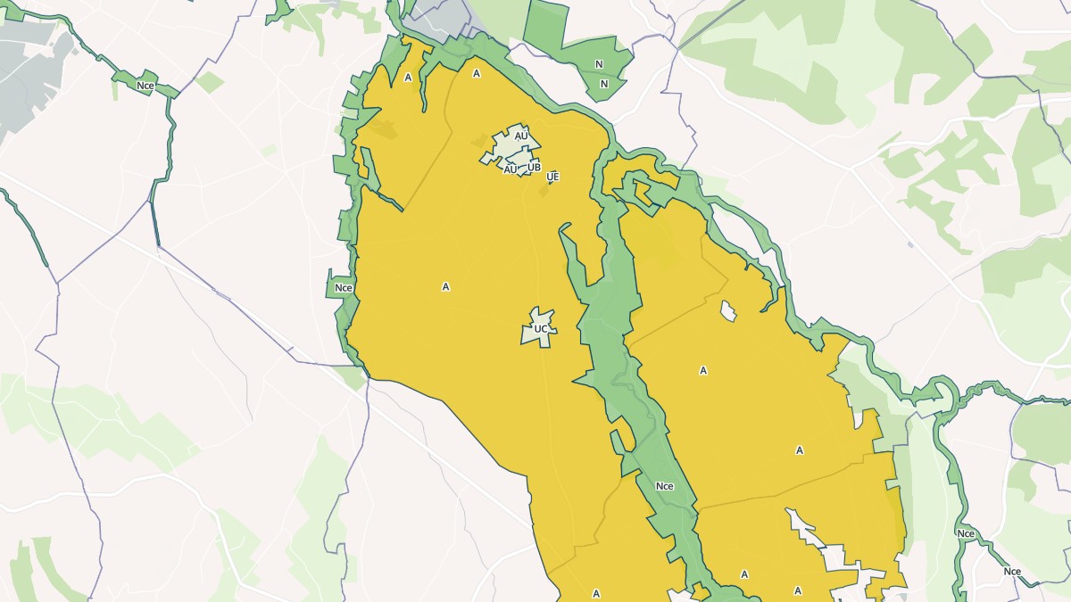 Aperçu cartographique de Uzan, centré sur la commune