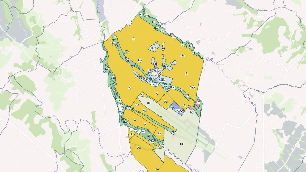 Aperçu cartographique de Uzein, centré sur la commune