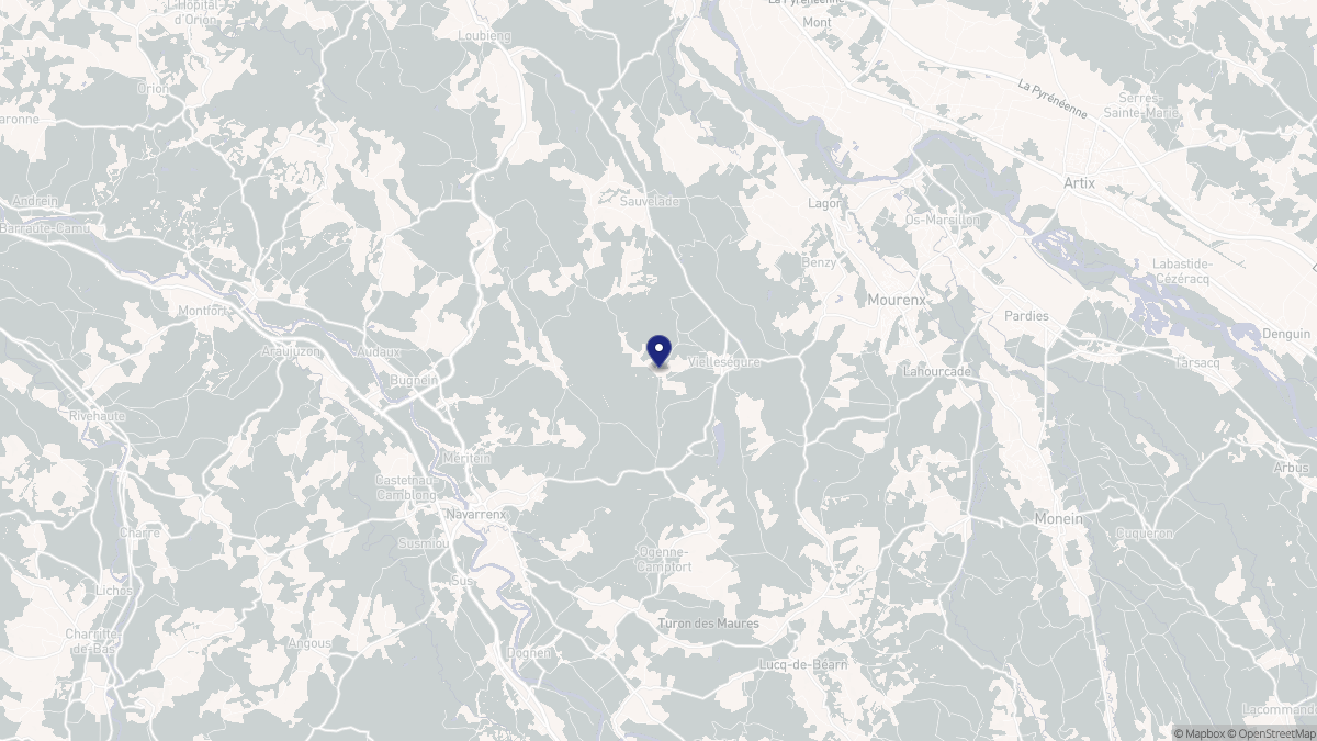 Aperçu cartographique de Vielleségure, centré sur la commune