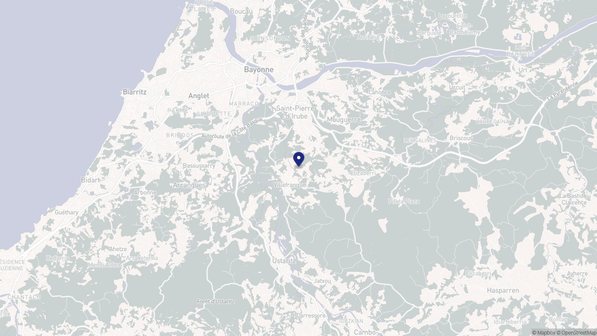Aperçu cartographique de Villefranque, centré sur la commune