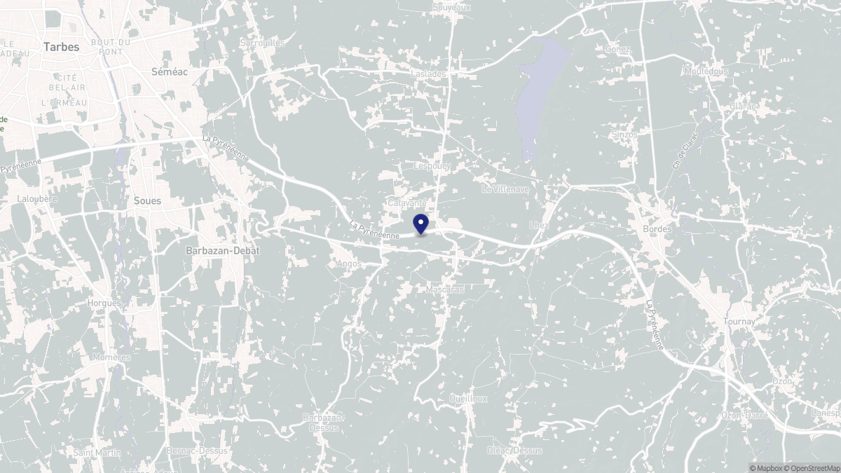 Aperçu cartographique de Angos, centré sur la commune