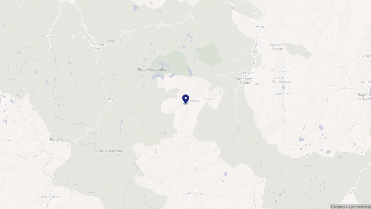 Aperçu cartographique de Aragnouet, centré sur la commune