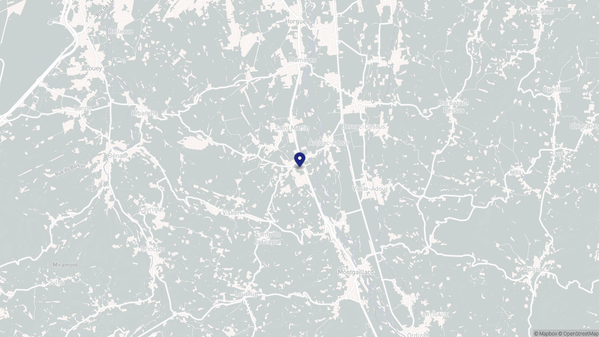 Aperçu cartographique de Arcizac-Adour, centré sur la commune