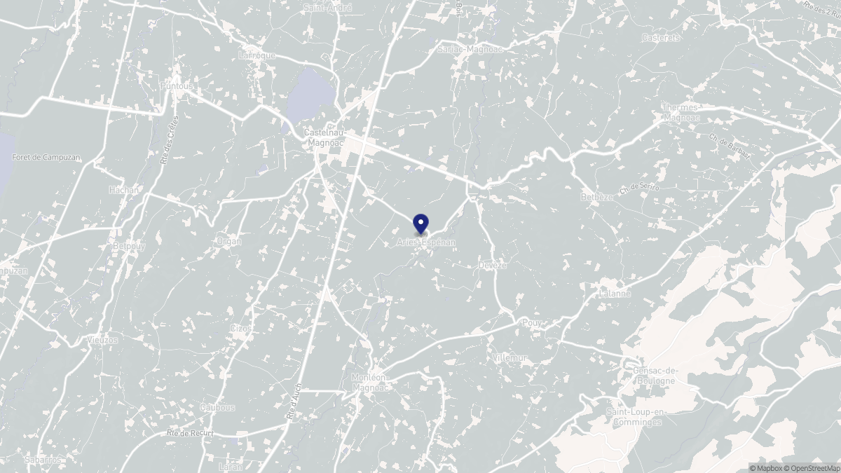 Aperçu cartographique de Aries-Espénan, centré sur la commune