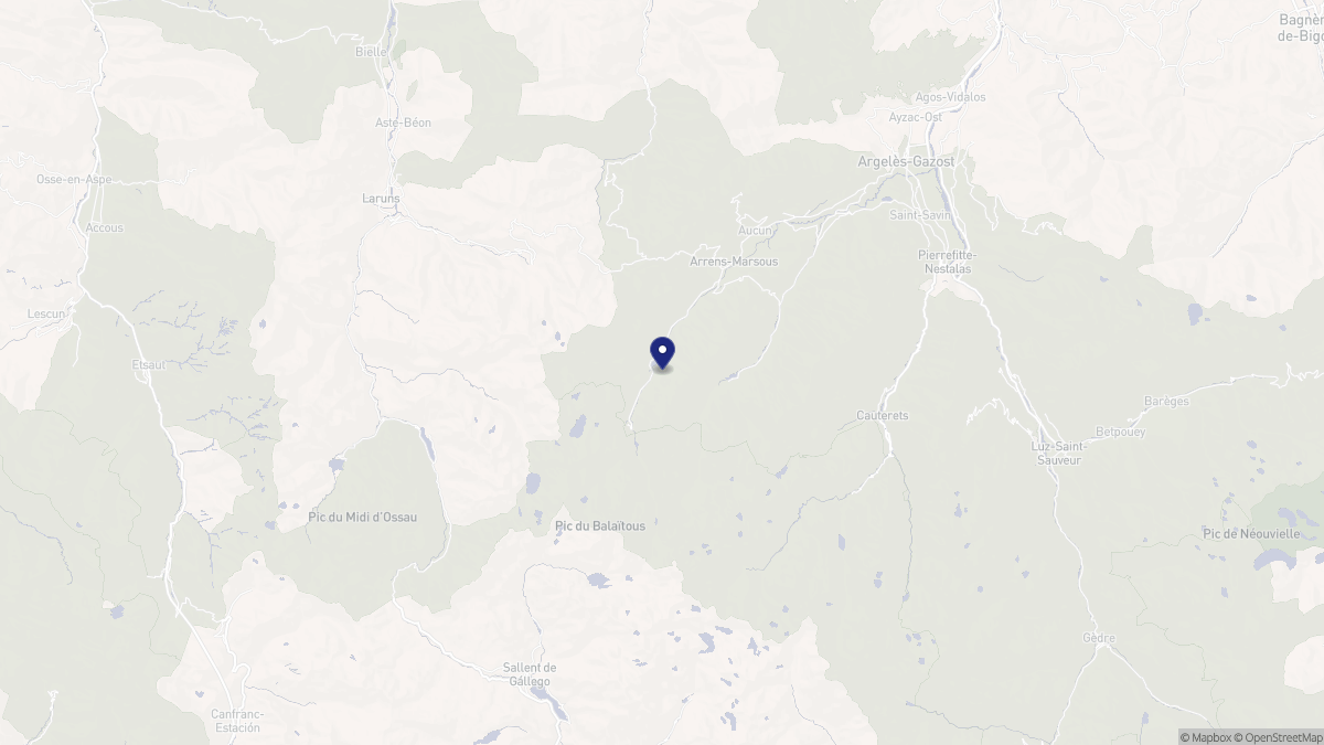 Aperçu cartographique de Arrens-Marsous, centré sur la commune