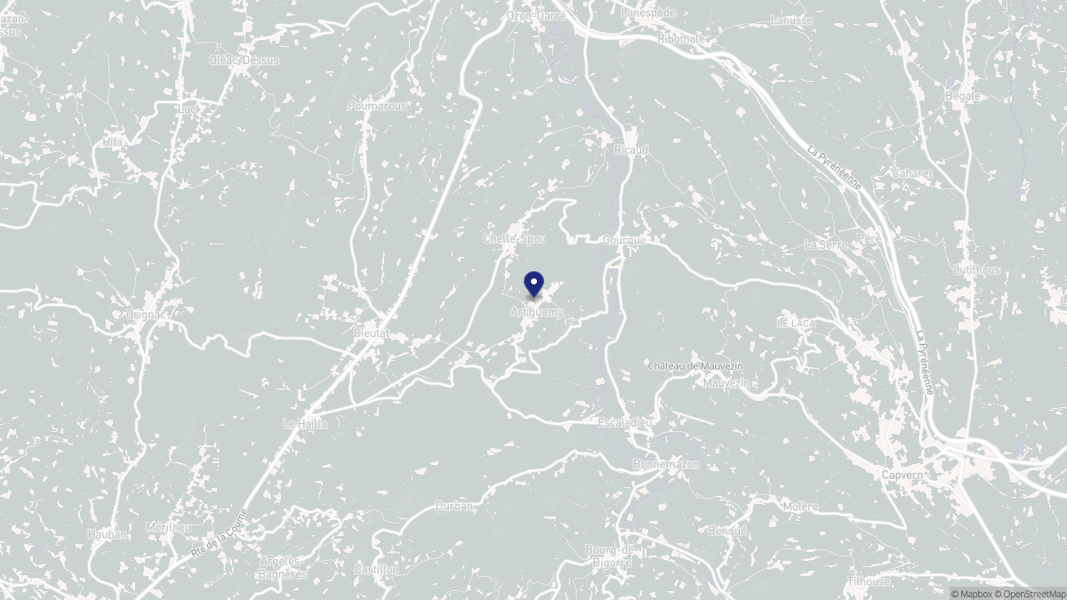 Aperçu cartographique de Artiguemy, centré sur la commune