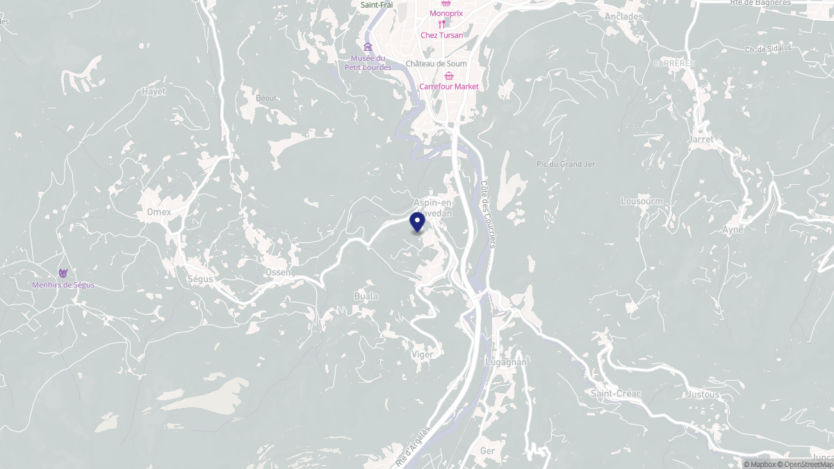 Aperçu cartographique de Aspin-en-Lavedan, centré sur la commune