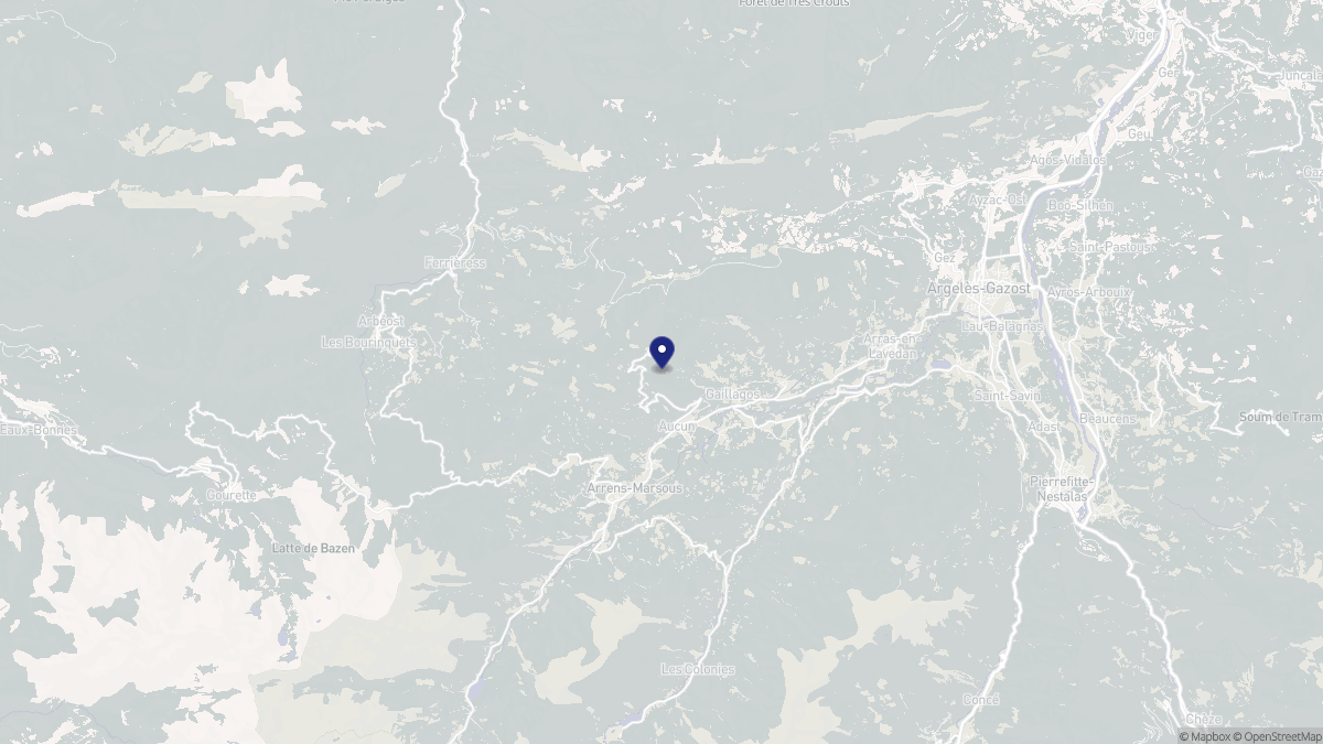 Aperçu cartographique de Aucun, centré sur la commune