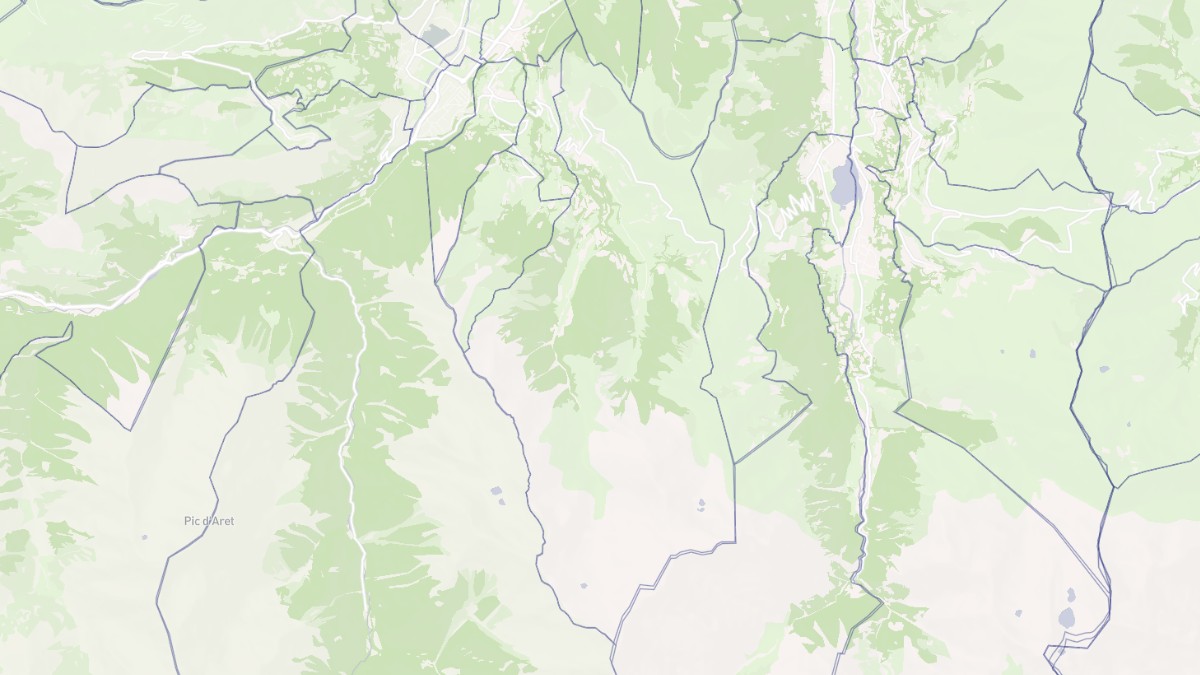 Aperçu cartographique de Azet, centré sur la commune