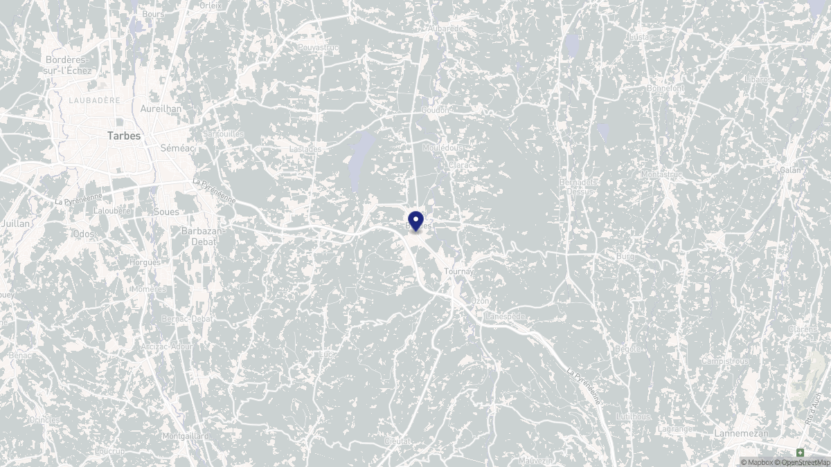 Aperçu cartographique de Bordes, centré sur la commune