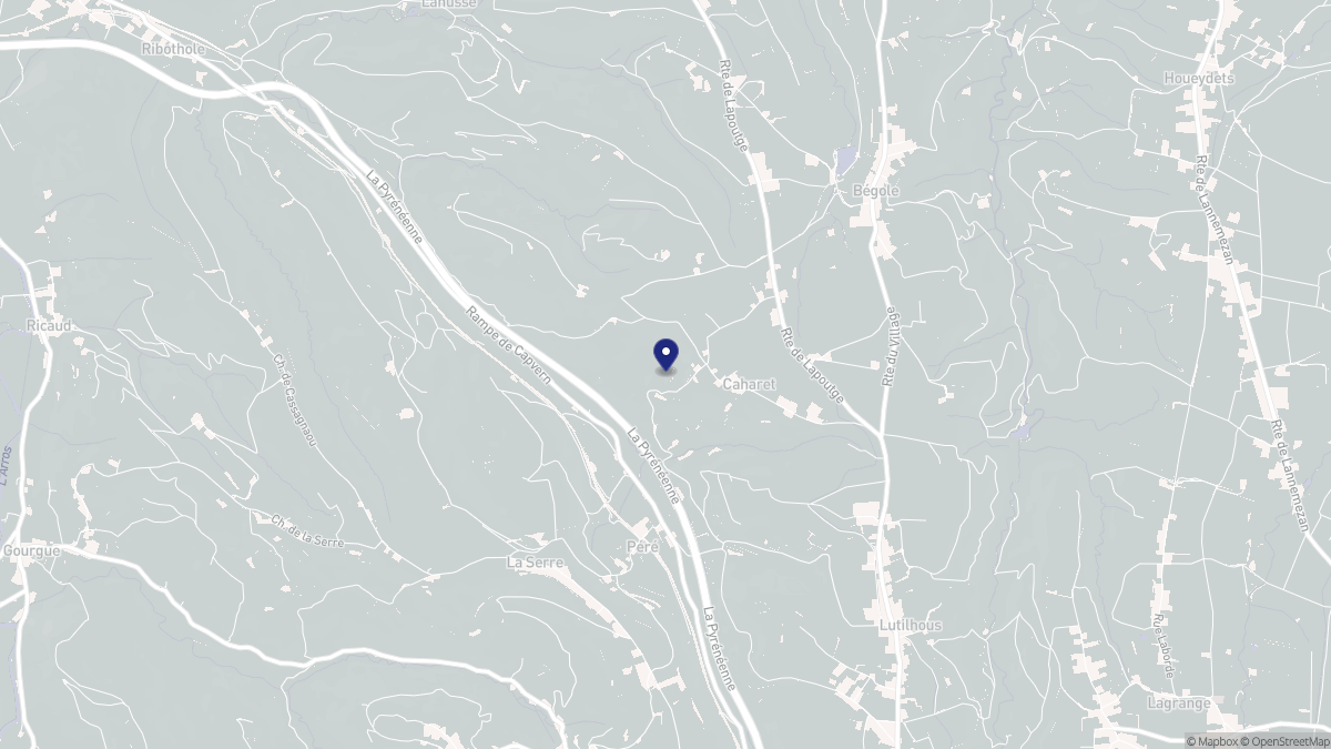 Aperçu cartographique de Caharet, centré sur la commune