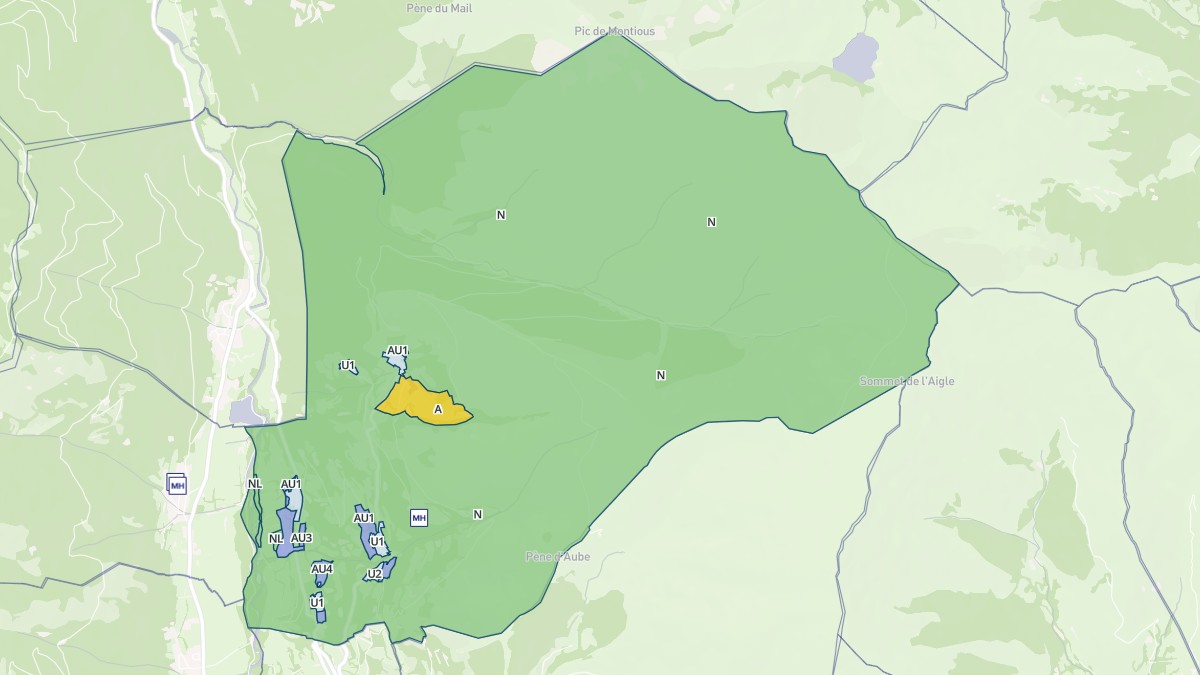 Aperçu cartographique de Cazaux-Fréchet-Anéran-Camors, centré sur la commune