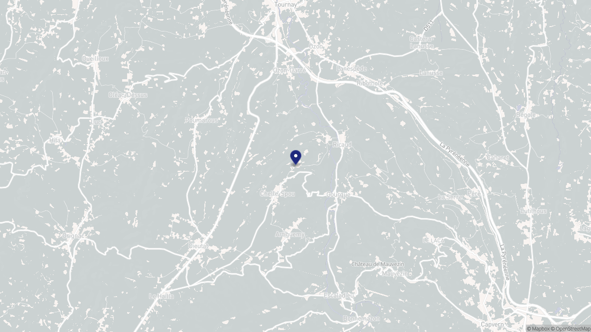 Aperçu cartographique de Chelle-Spou, centré sur la commune