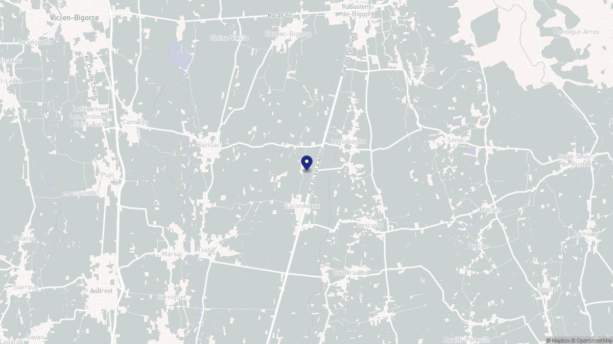 Aperçu cartographique de Escondeaux, centré sur la commune