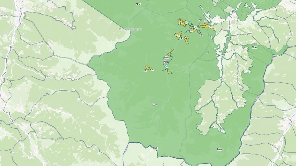 Aperçu cartographique de Ferrère, centré sur la commune
