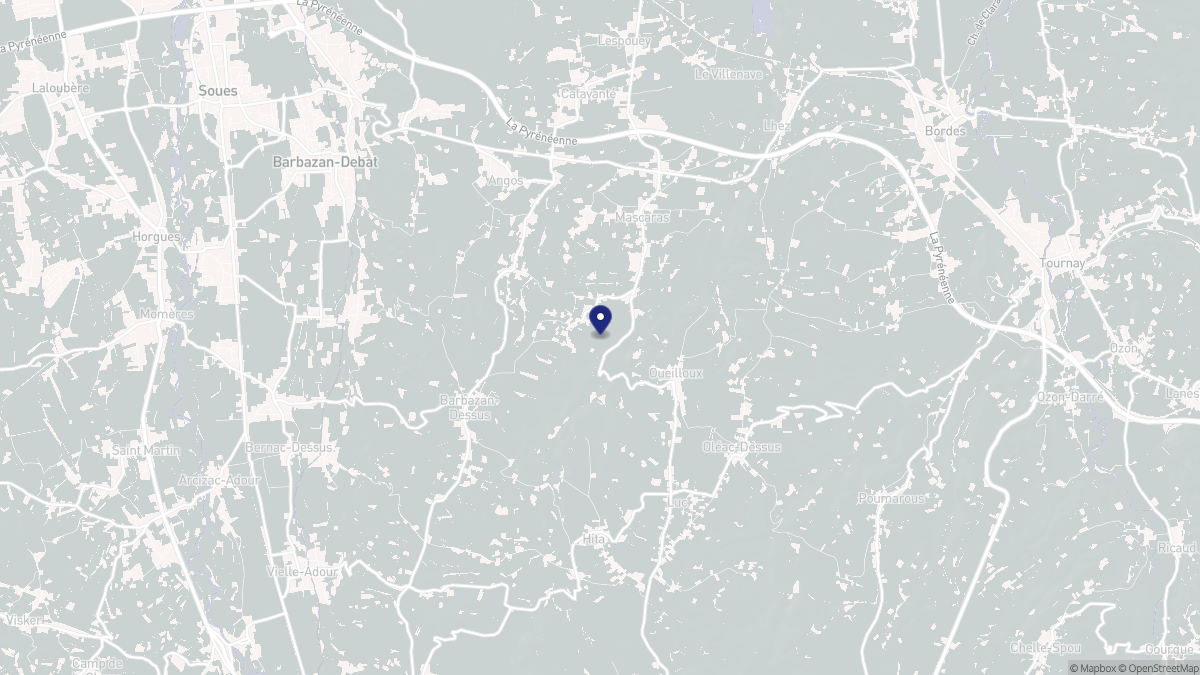 Aperçu cartographique de Fréchou-Fréchet, centré sur la commune