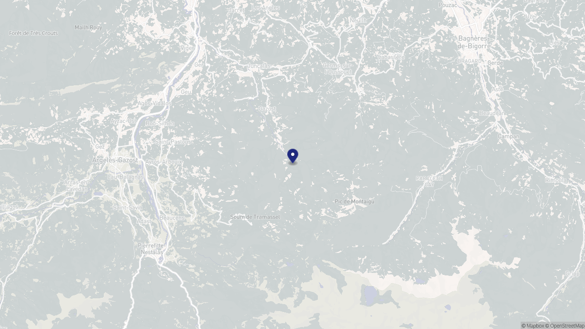 Aperçu cartographique de Gazost, centré sur la commune
