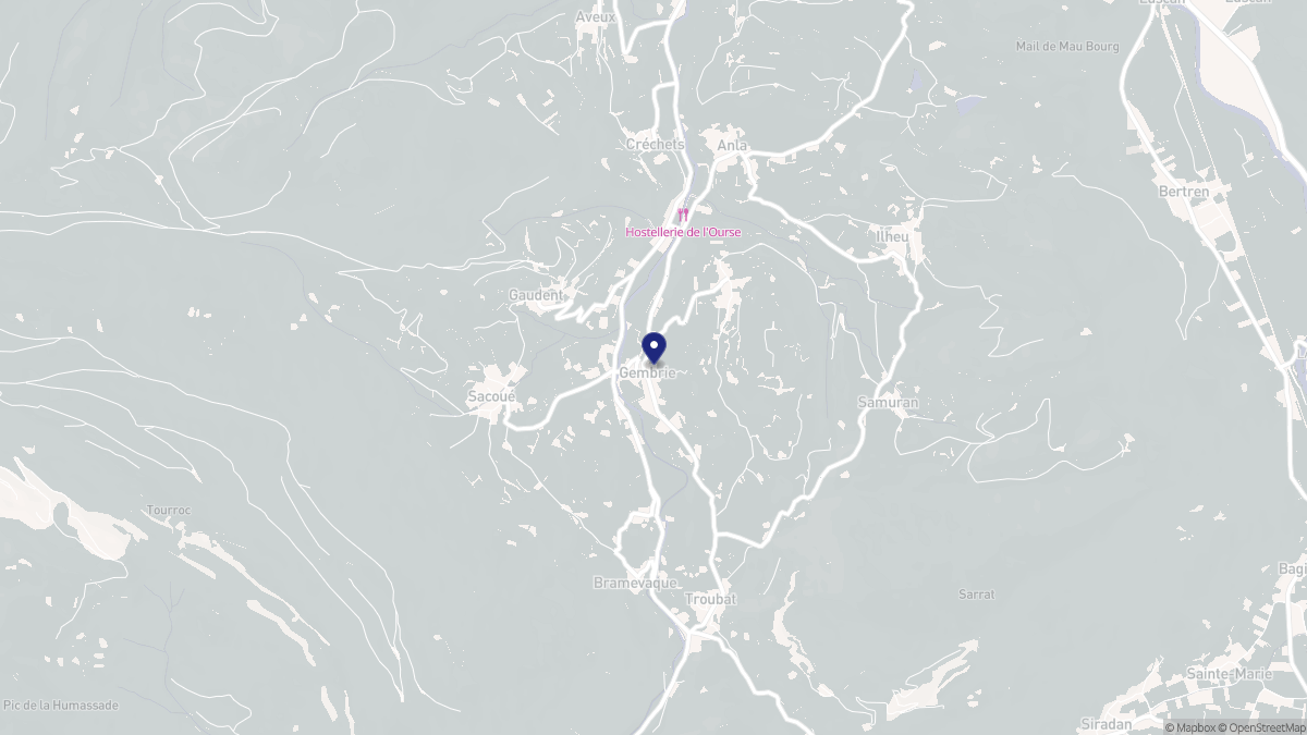 Aperçu cartographique de Gembrie, centré sur la commune