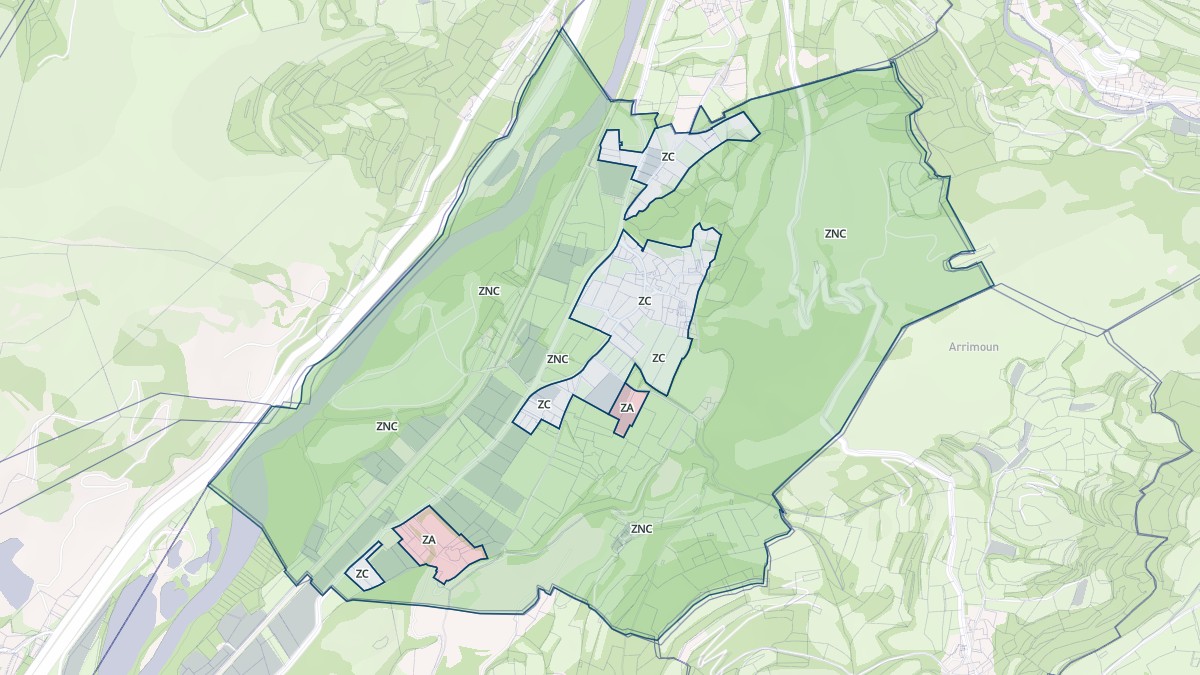 Aperçu cartographique de Ger, centré sur la commune