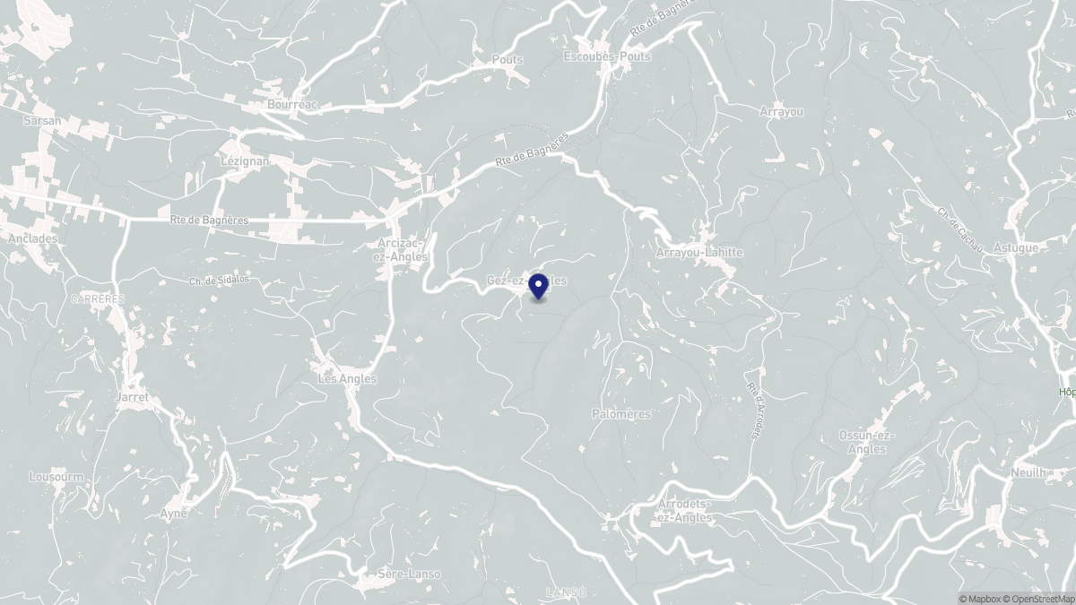 Aperçu cartographique de Gez-ez-Angles, centré sur la commune