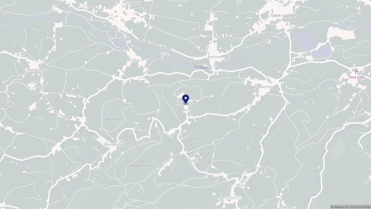 Aperçu cartographique de Hautaget, centré sur la commune