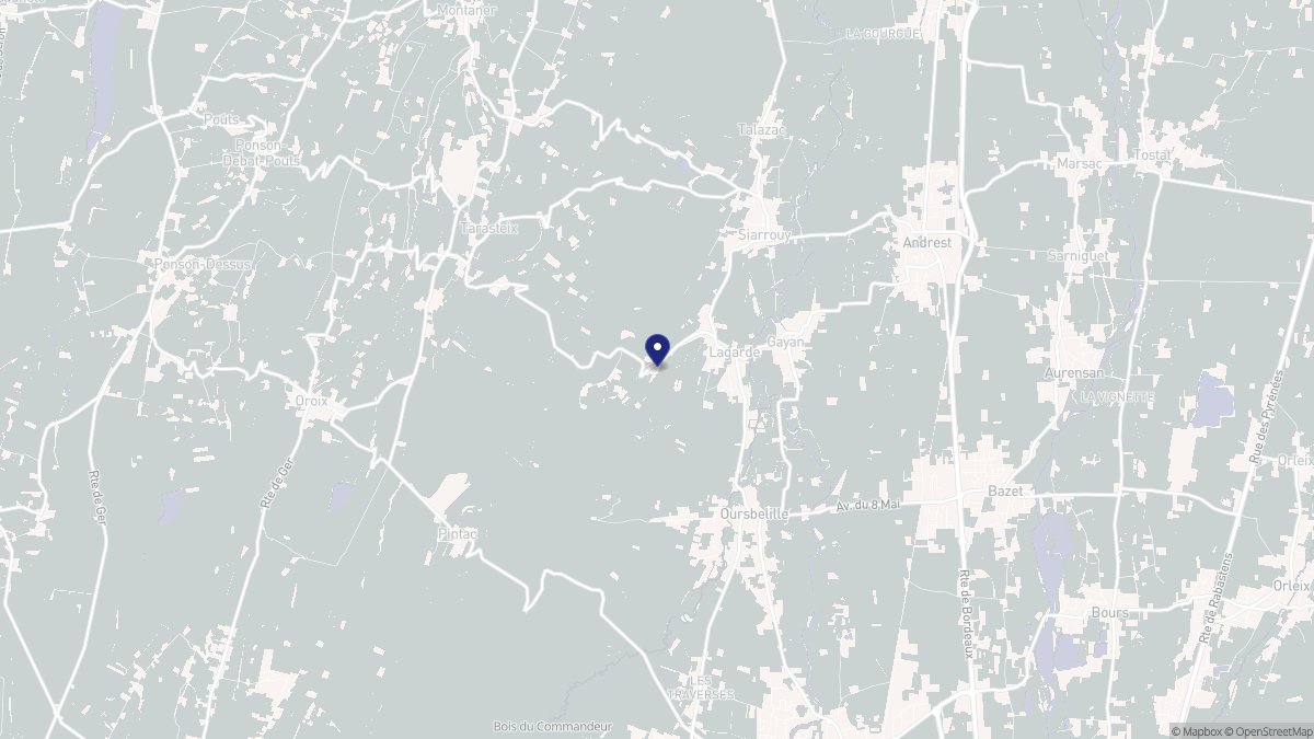 Aperçu cartographique de Lagarde, centré sur la commune