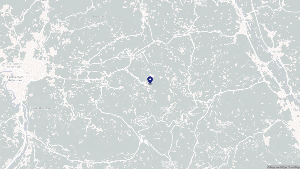 Aperçu cartographique de Arrayou-Lahitte, centré sur la commune