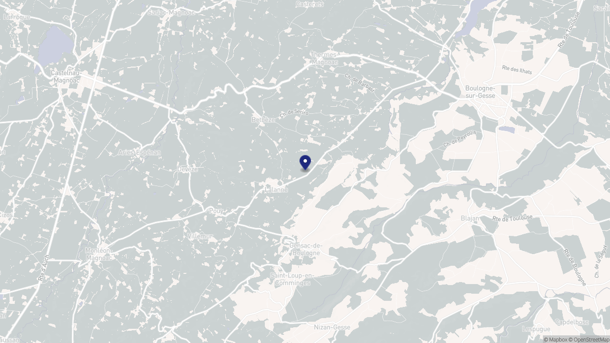 Aperçu cartographique de Lalanne, centré sur la commune