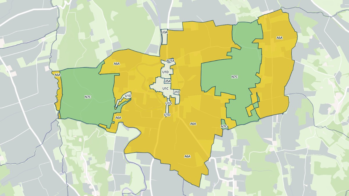 Aperçu cartographique de Laméac, centré sur la commune