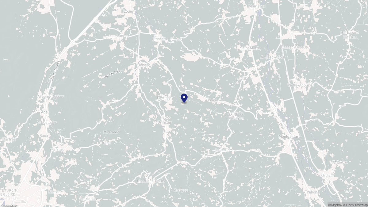 Aperçu cartographique de Layrisse, centré sur la commune