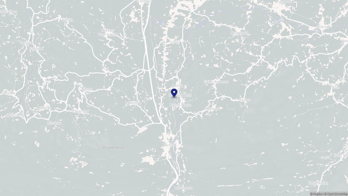 Aperçu cartographique de Lortet, centré sur la commune