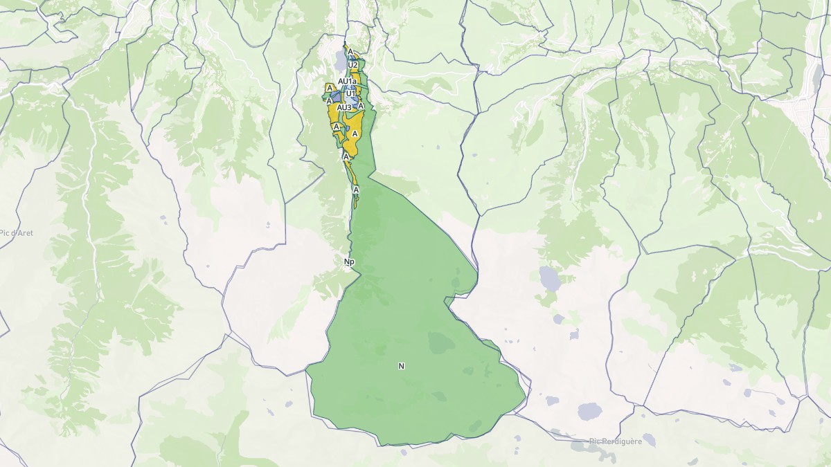 Aperçu cartographique de Loudenvielle, centré sur la commune