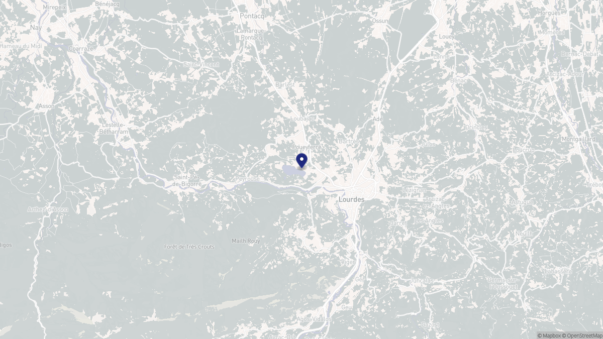 Aperçu cartographique de Lourdes, centré sur la commune