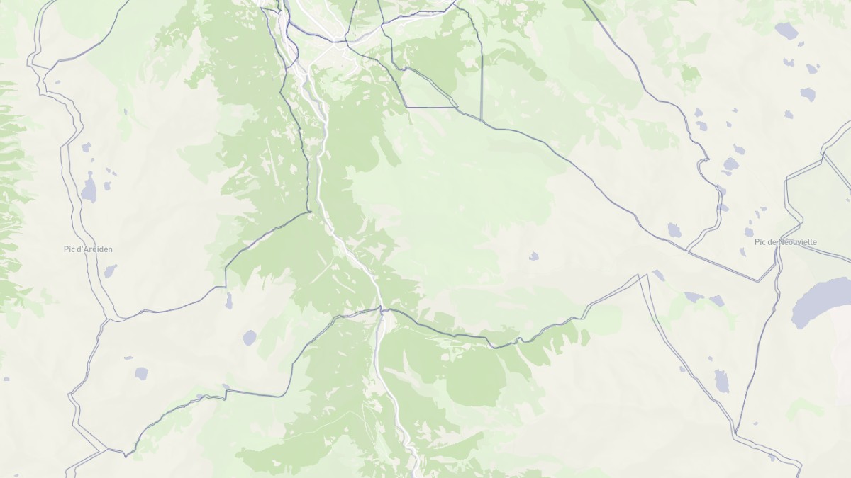 Aperçu cartographique de Luz-Saint-Sauveur, centré sur la commune