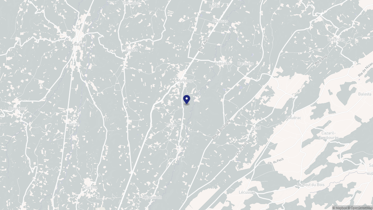 Aperçu cartographique de Monlong, centré sur la commune