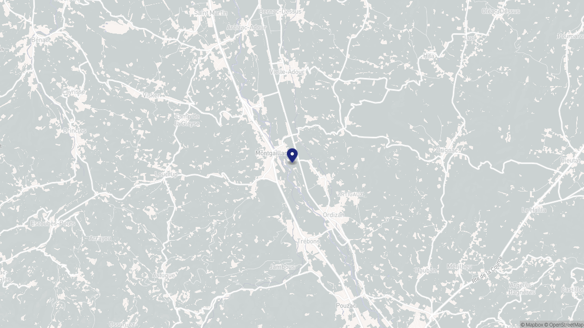 Aperçu cartographique de Montgaillard, centré sur la commune
